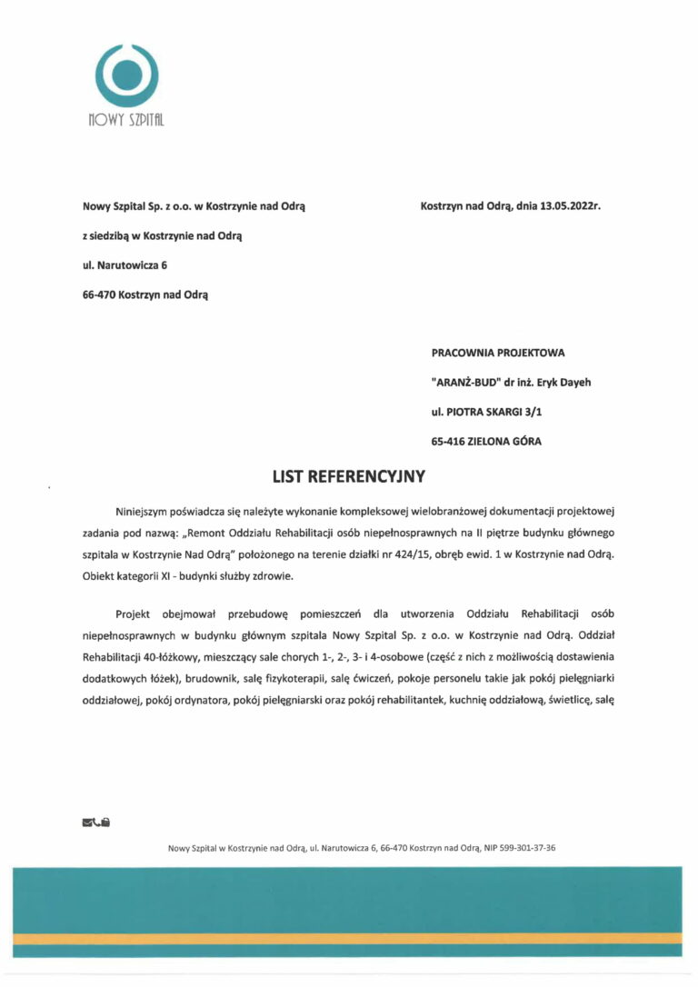 List referencyjny Kostrzyn 1