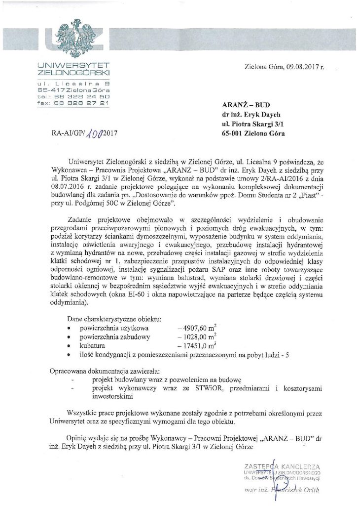 UNIWERSYTET DS2 PIAST REFERENCJA