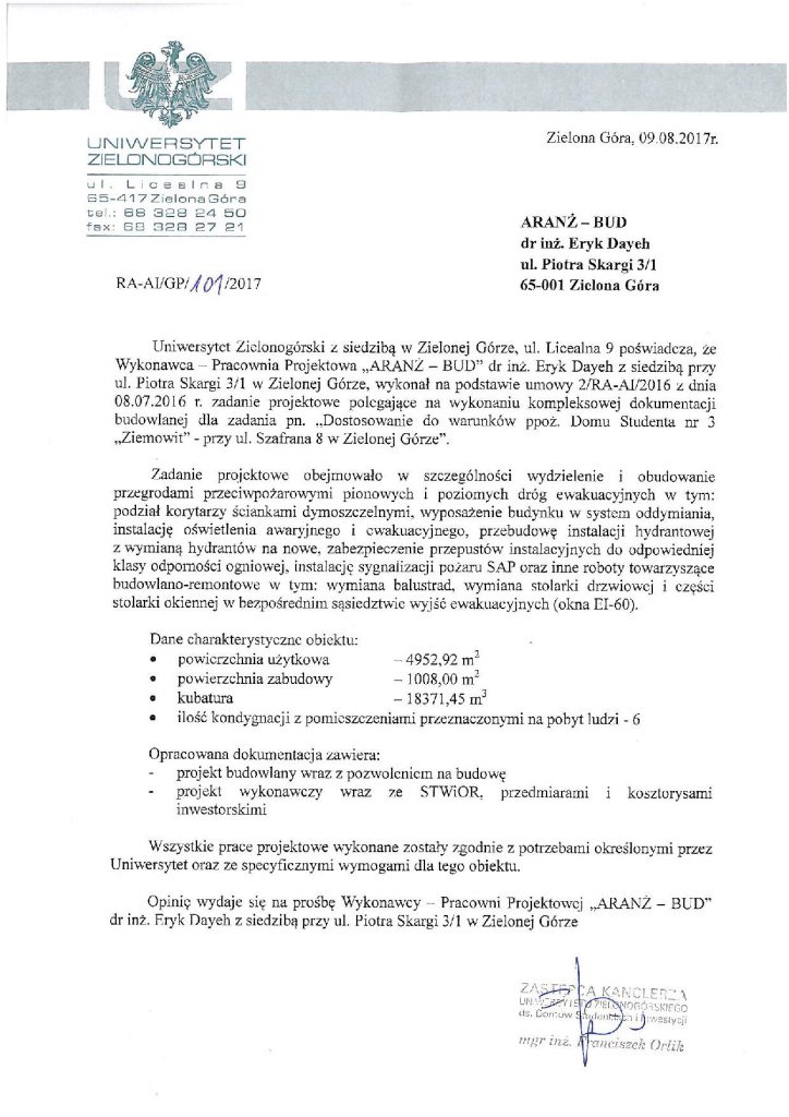 UNIWERSYTET DS3 ZIEMOWIT Referencja