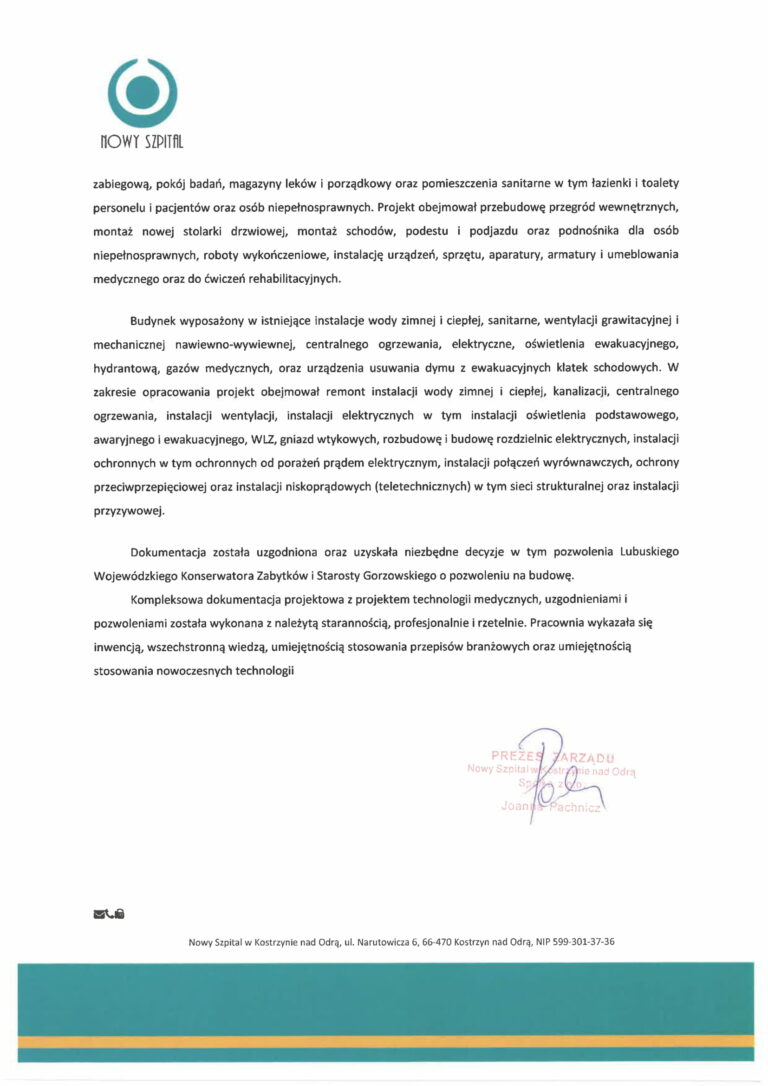 List referencyjny Kostrzyn 2