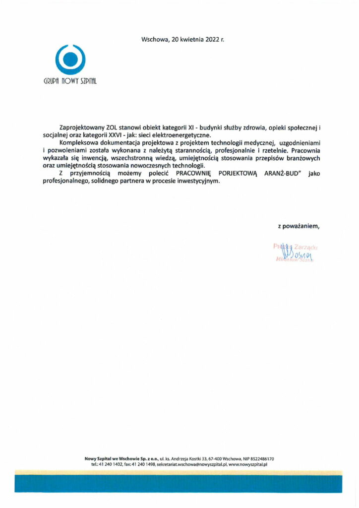 List referencyjny ZOL Wschowa 2